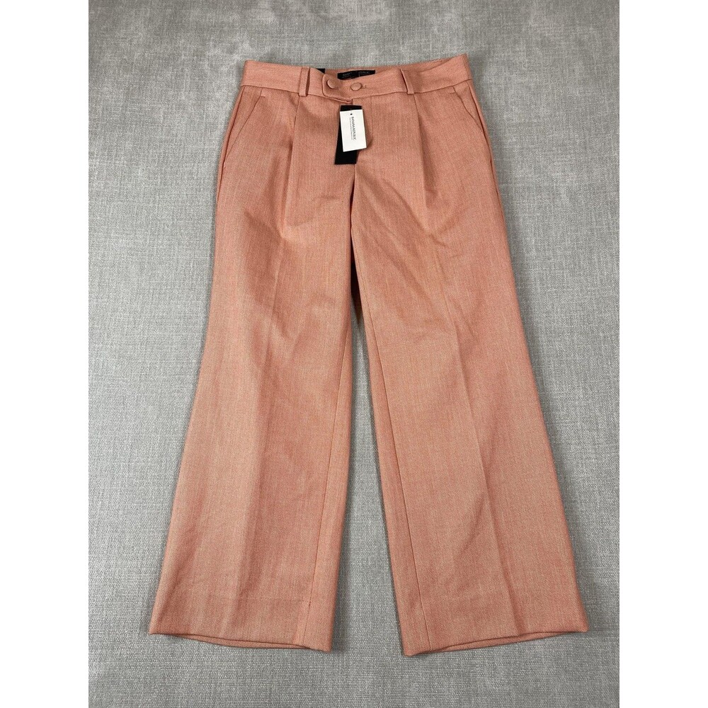 Banana Republic Logan Crop Pants Womens 4 Pink Twill Cropped Mid Rise Trouser